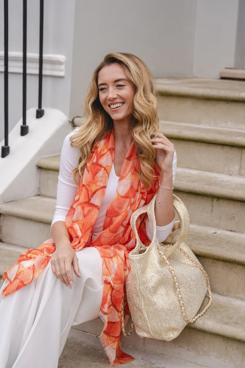 Coral and Tangerine Scarf