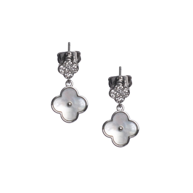 Double Clover Drop Earrings