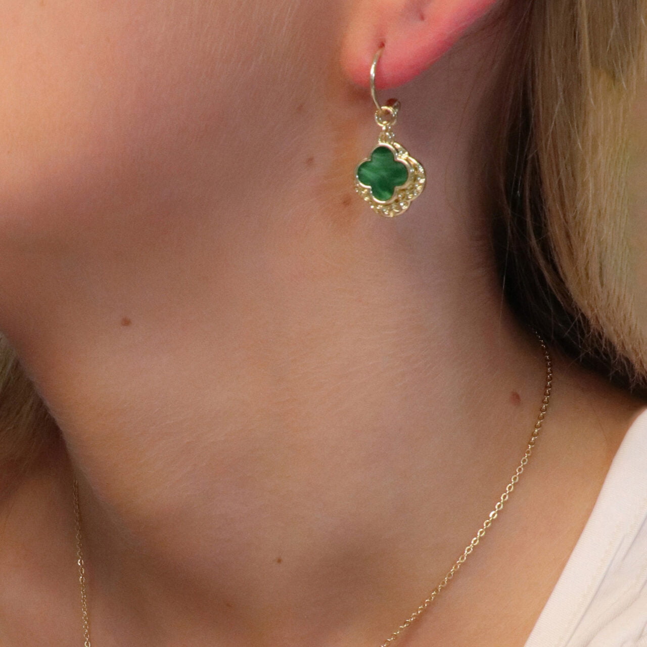 Clover Hoop Gold Earrings